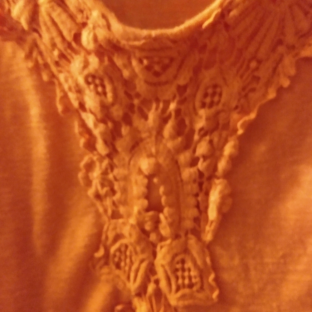 lane Bryant Sleeveless Top, sz  22/24, Orange, 56%Rayon 44% polyester, pre-owned - Picture 6 of 7